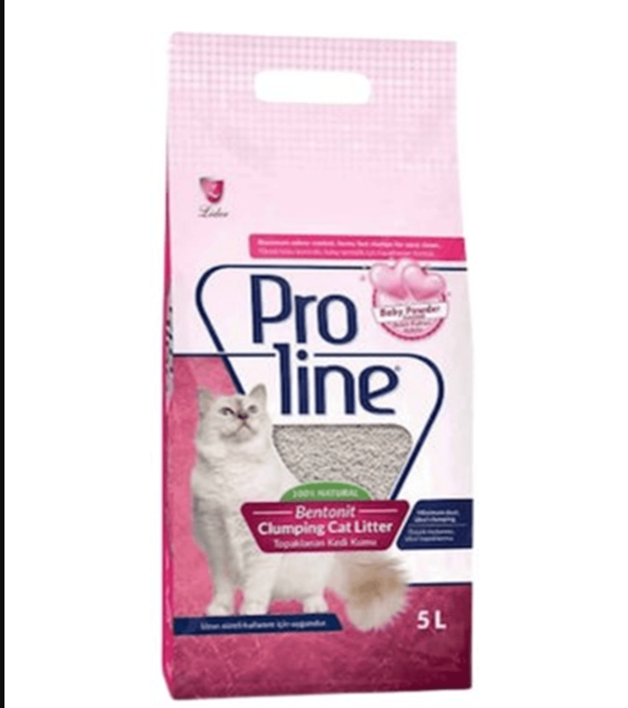 Proline Bentonite Clumping Cat Litter Baby Powder 5L