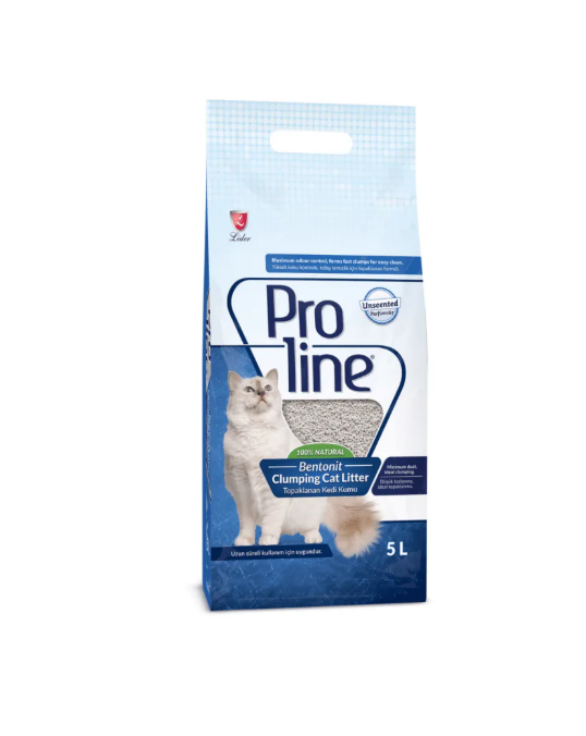 Proline Bentonite Clumping Cat Litter – Odourless (Unscented) 5L